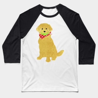 Cute Preppy Golden Retriever - Tennis Balls In Mouth Baseball T-Shirt